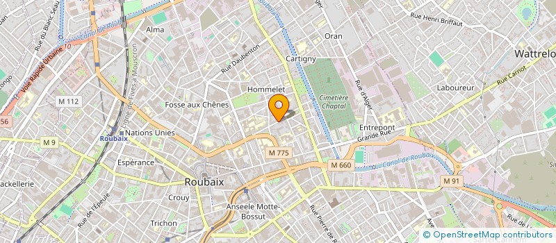 localisation de l'entreprise S.B. à ROUBAIX