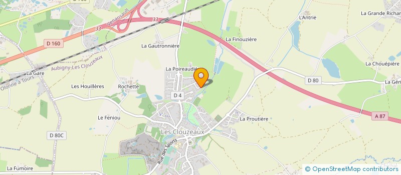 localisation de l'entreprise S.B BOIS à AUBIGNY-LES CLOUZEAUX