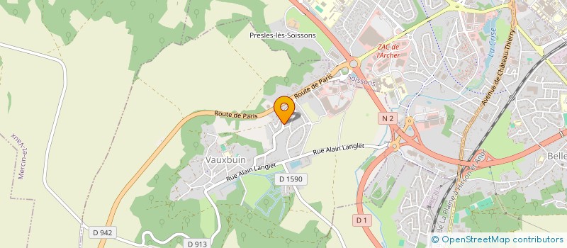 localisation de l'entreprise S.B.C  VAUXBUIN