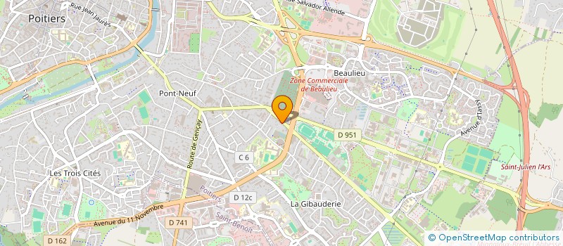 localisation de l'entreprise S.B.F. (SONDAGE-BATTAGE-FORAGE) à POITIERS