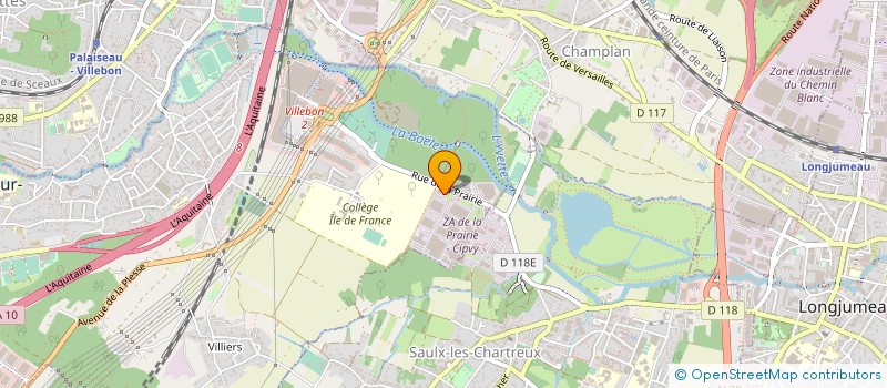 localisation de l'entreprise S.B.G. LUTECE à VILLEBON-SUR-YVETTE