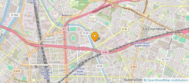 localisation de l'entreprise S.B.J. à AUBERVILLIERS