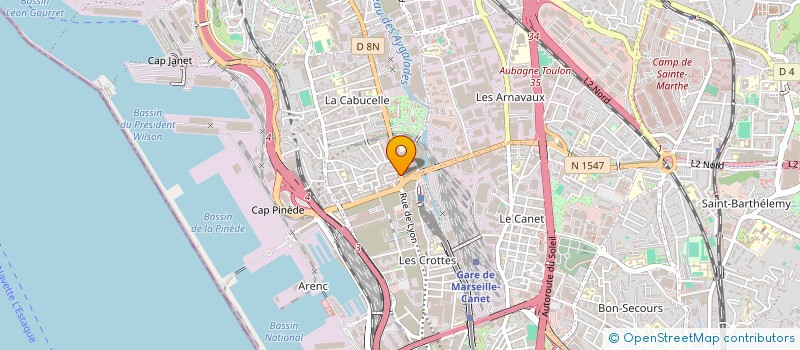localisation de l'entreprise S.B.R.  MARSEILLE