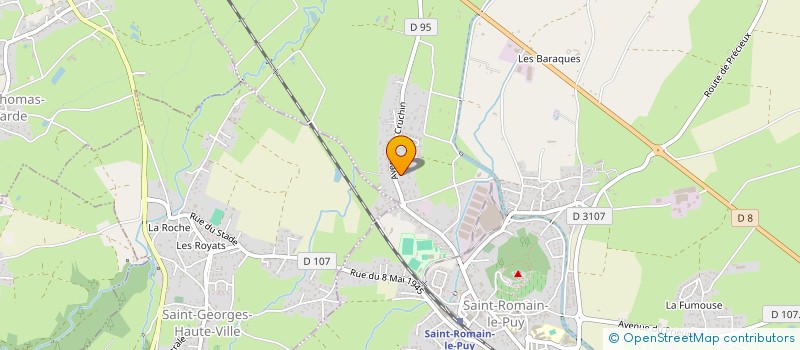 localisation de l'entreprise S.B.S - PEINTURE FORMATION  SAINT-ROMAIN-LE-PUY