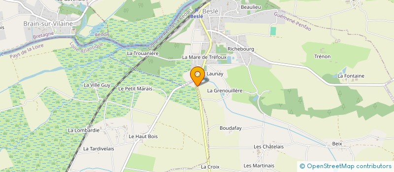 localisation de l'entreprise S.C.A.B.  GUEMENE-PENFAO