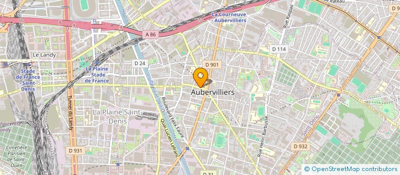 localisation de l'entreprise S.C.H. COMMUNICATION à AUBERVILLIERS