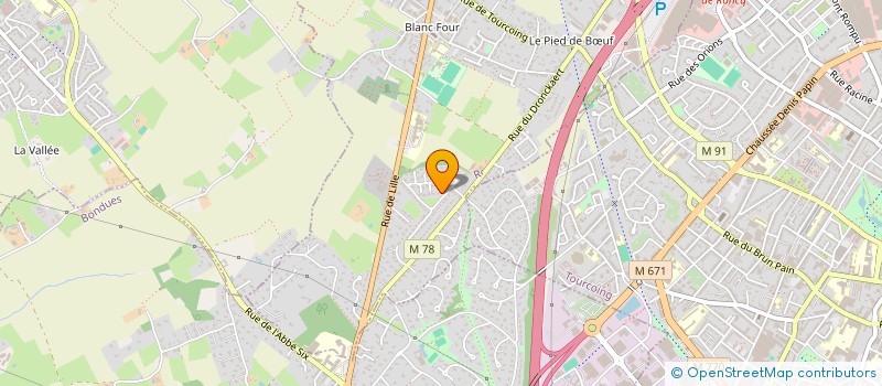 localisation de l'entreprise S.C.HUE à RONCQ