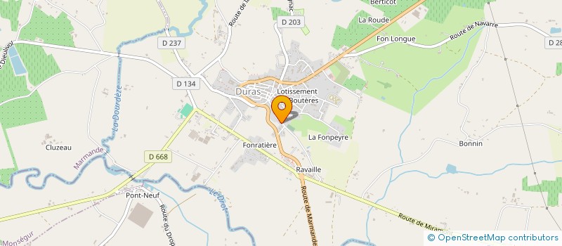 localisation de l'entreprise S.C.I. DE LA GRAVE  DURAS