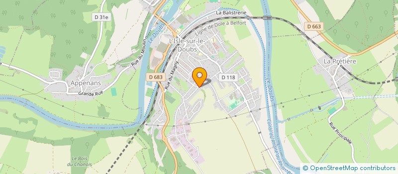 localisation de l'entreprise S.C.I DORA  L'ISLE-SUR-LE-DOUBS