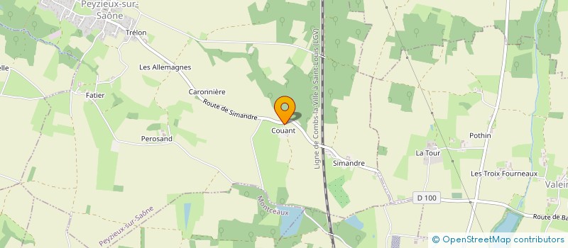 localisation de l'entreprise S.C.I. DU COUANT  PEYZIEUX-SUR-SAONE