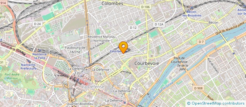 localisation de l'entreprise S.C.I. DU DAMIER à COURBEVOIE