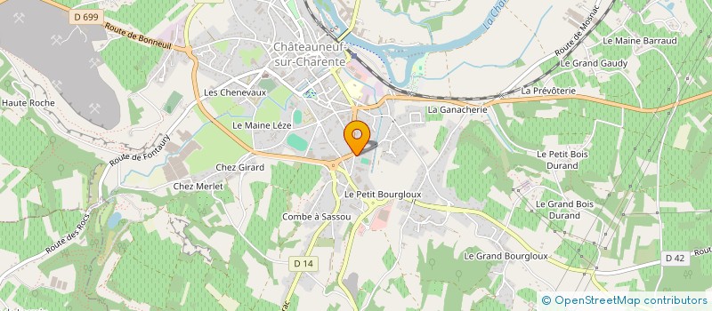 localisation de l'entreprise S.C.I. DU POETE à CHATEAUNEUF-SUR-CHARENTE