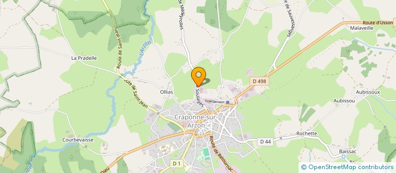 localisation de l'entreprise S.C.I. DU PRE D'AUBERT  CRAPONNE-SUR-ARZON