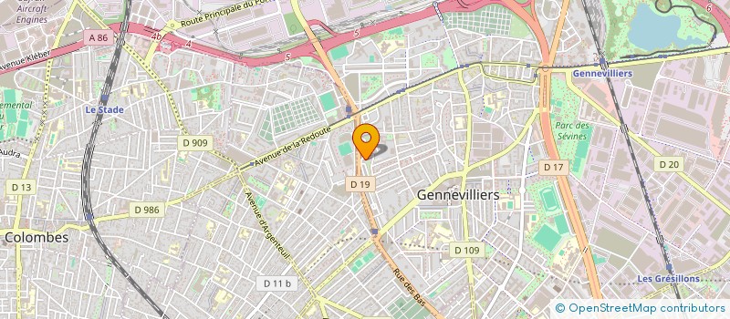 localisation de l'entreprise S.C.I. ELYSIUM à GENNEVILLIERS