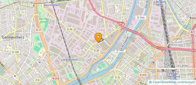 localisation de l'entreprise S.C.I. FGA 91 à GENNEVILLIERS