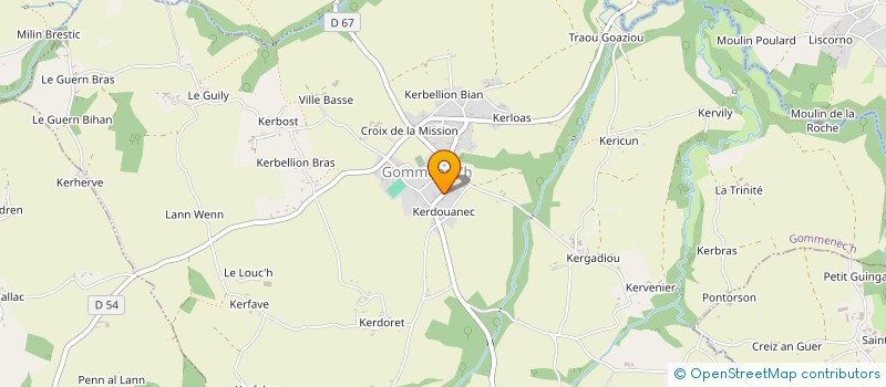 localisation de l'entreprise S.C.I. HLP  GOMMENEC'H