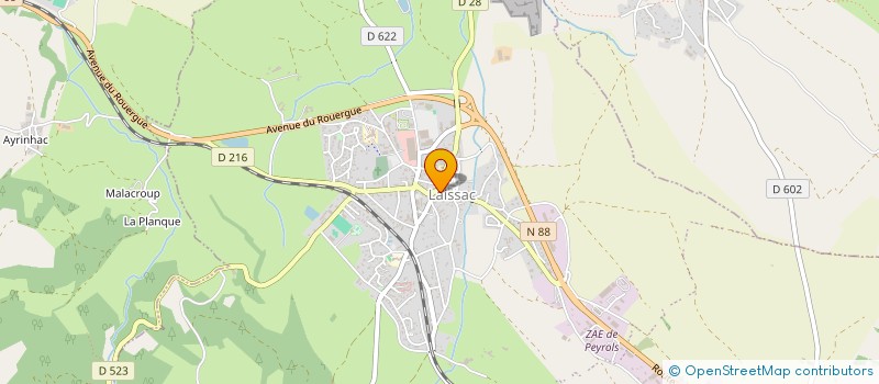 localisation de l'entreprise S.C.I.JOB IMMO  LAISSAC-SEVERAC L'EGLISE