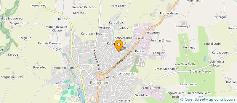 localisation de l'entreprise S.C.I. KERVALLON  PLABENNEC