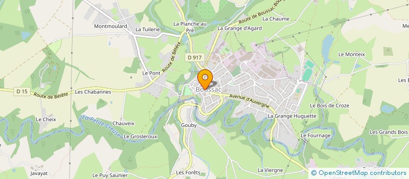 localisation de l'entreprise S.C.I. LA MARMANDE-AJM à BOUSSAC