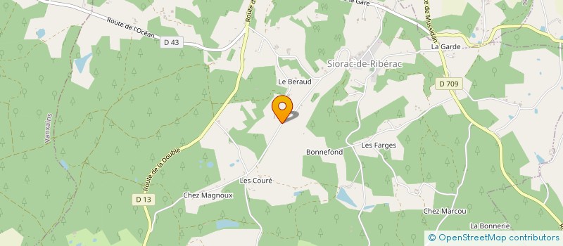 localisation de l'entreprise S.C.I. LE FOUSSAT  SIORAC-DE-RIBERAC