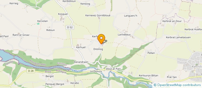 localisation de l'entreprise S.C.I. LE HAUT DE LA VALLEE  PLOUGUERNEAU