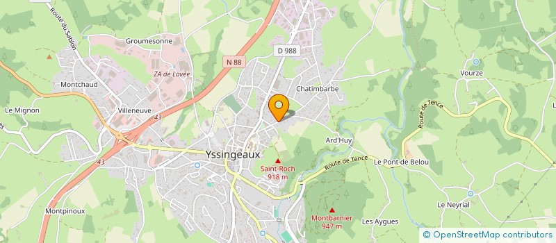 localisation de l'entreprise S.C.I. LES CINQ G.  YSSINGEAUX