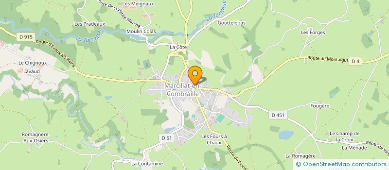 localisation de l'entreprise S.C.I. MPM CAP AVENIR  MARCILLAT-EN-COMBRAILLE