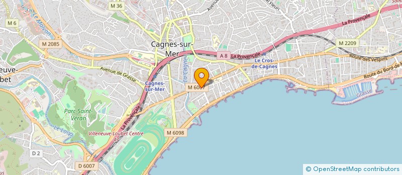 localisation de l'entreprise S.C.I. ROCYCA à CAGNES-SUR-MER