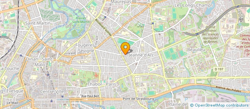 localisation de l'entreprise S.C.I. T.S. INVEST.  RENNES