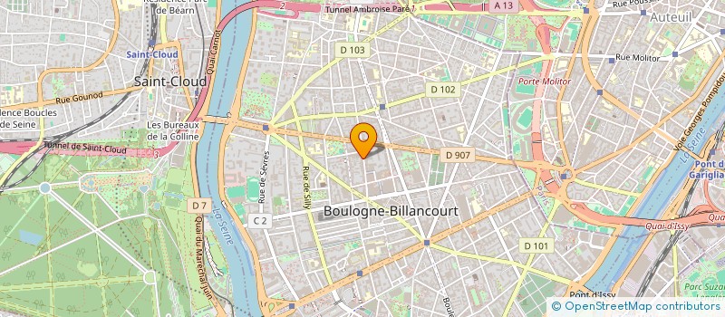 localisation de l'entreprise S.C.I. UW 1994 à BOULOGNE-BILLANCOURT