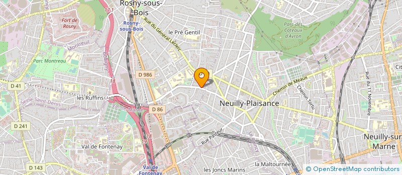 localisation de l'entreprise S.C. IMM 90 RUE DU GAL LECLERC 93 ROSNY à ROSNY-SOUS-BOIS