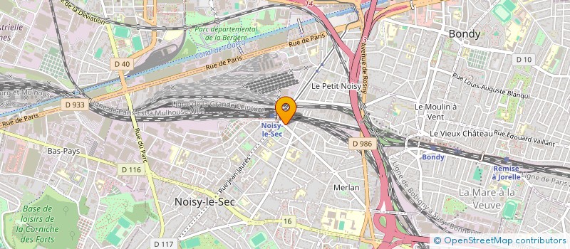 localisation de l'entreprise S.C. IMM RES 3 COMMUNES 22 24 BD DE LA B à NOISY-LE-SEC