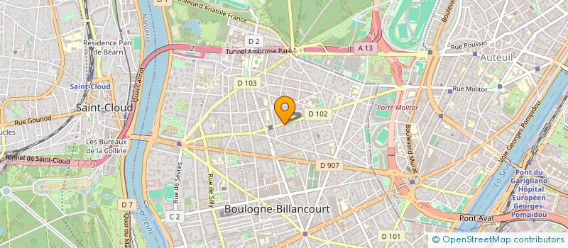 localisation de l'entreprise S.C. IMMOBILIERE 87 RUE DE      BILLANCO  BOULOGNE-BILLANCOURT