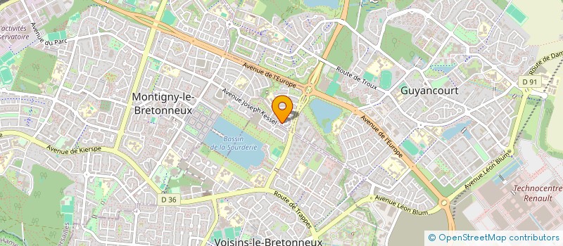 localisation de l'entreprise S.C.M. DU TREFLE A 6 FEUILLES à MONTIGNY-LE-BRETONNEUX