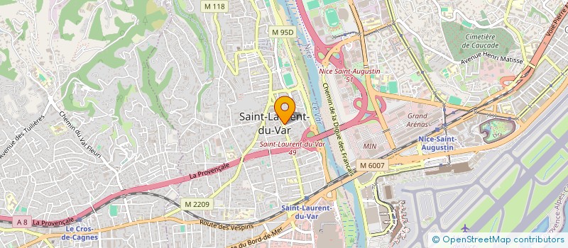 localisation de l'entreprise S.C.M. FORTIER-ISOARDO-BONJOUR  SAINT-LAURENT-DU-VAR