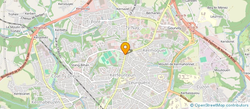 localisation de l'entreprise S.C.M. LE COZ-GOLHEN à QUIMPER