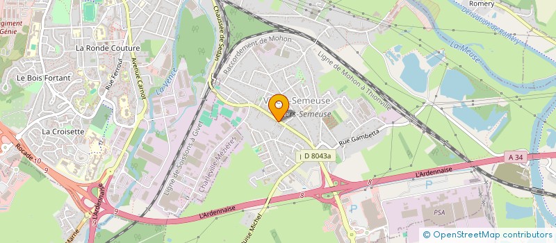 localisation de l'entreprise S.C.M. LES 3 CHENES à VILLERS-SEMEUSE