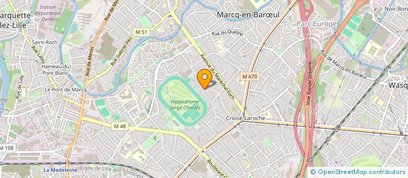 localisation de l'entreprise S.C. SYFRACOM à MARCQ-EN-BARŒUL