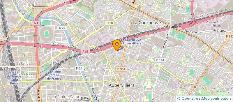 localisation de l'entreprise S.D.A. BATIMENT à LA COURNEUVE