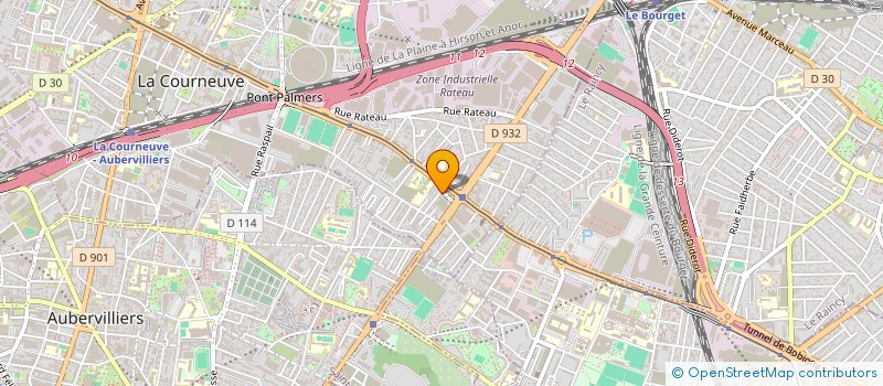 localisation de l'entreprise S.D.B. NEGOCE à LA COURNEUVE