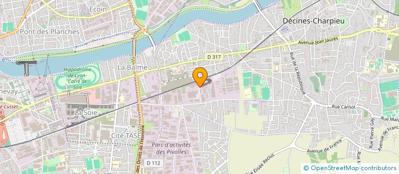 localisation de l'entreprise S.D.B.T.P à DECINES-CHARPIEU