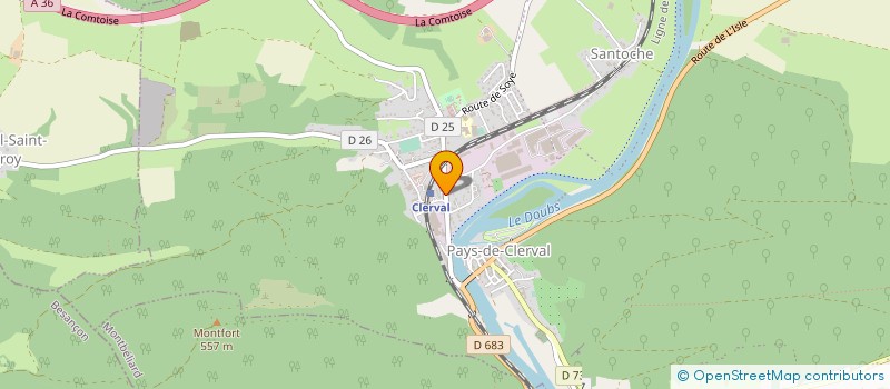 localisation de l'entreprise S.D.C.S. CHOCOLAT DIFFUSION à PAYS-DE-CLERVAL