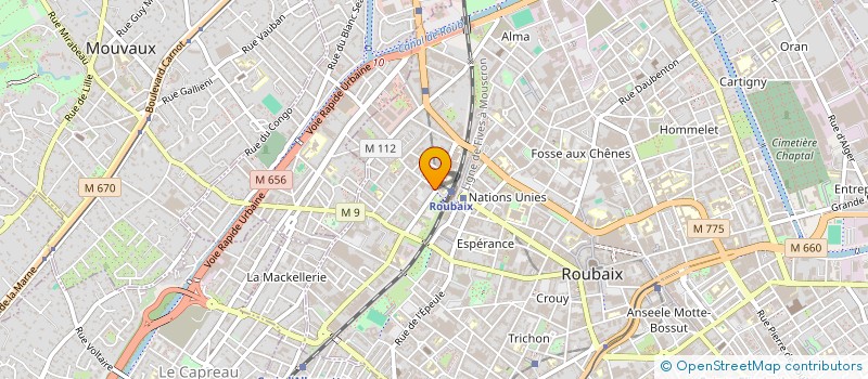 localisation de l'entreprise S E CREPY PNEUS  ROUBAIX