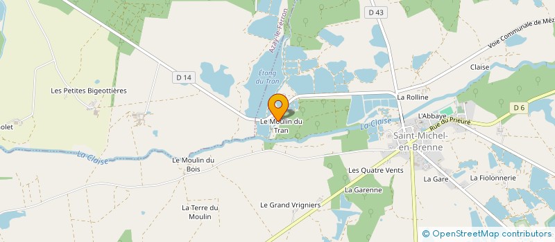 localisation de l'entreprise S E DE LA PISCICULTURE DU TRAN à SAINT-MICHEL-EN-BRENNE