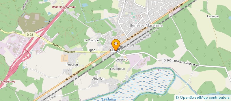 localisation de l'entreprise S.E. DES TRANSPORTS SERGE DUVERT à BENESSE-MAREMNE