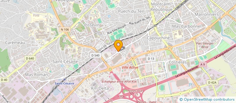 localisation de l'entreprise S.E.R.R.F. à NIMES
