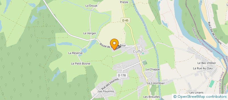 localisation de l'entreprise S.F.COMPOSANT à LA GUERCHE SUR L'AUBOIS