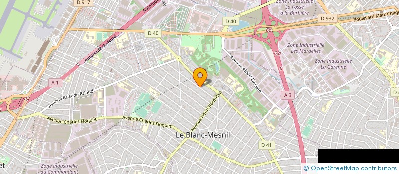 localisation de l'entreprise S.G.B (SOCIETE GENERALE DE BATIMENT) à LE BLANC-MESNIL