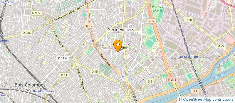 localisation de l'entreprise S.G.P.B.  GENNEVILLIERS