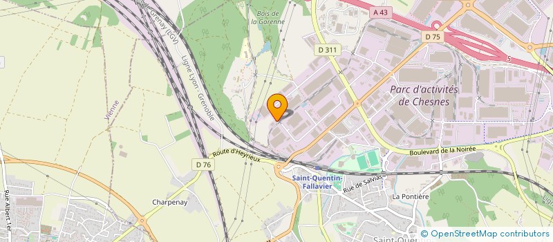 localisation de l'entreprise S.H.C.B. GESTION à SAINT-QUENTIN-FALLAVIER